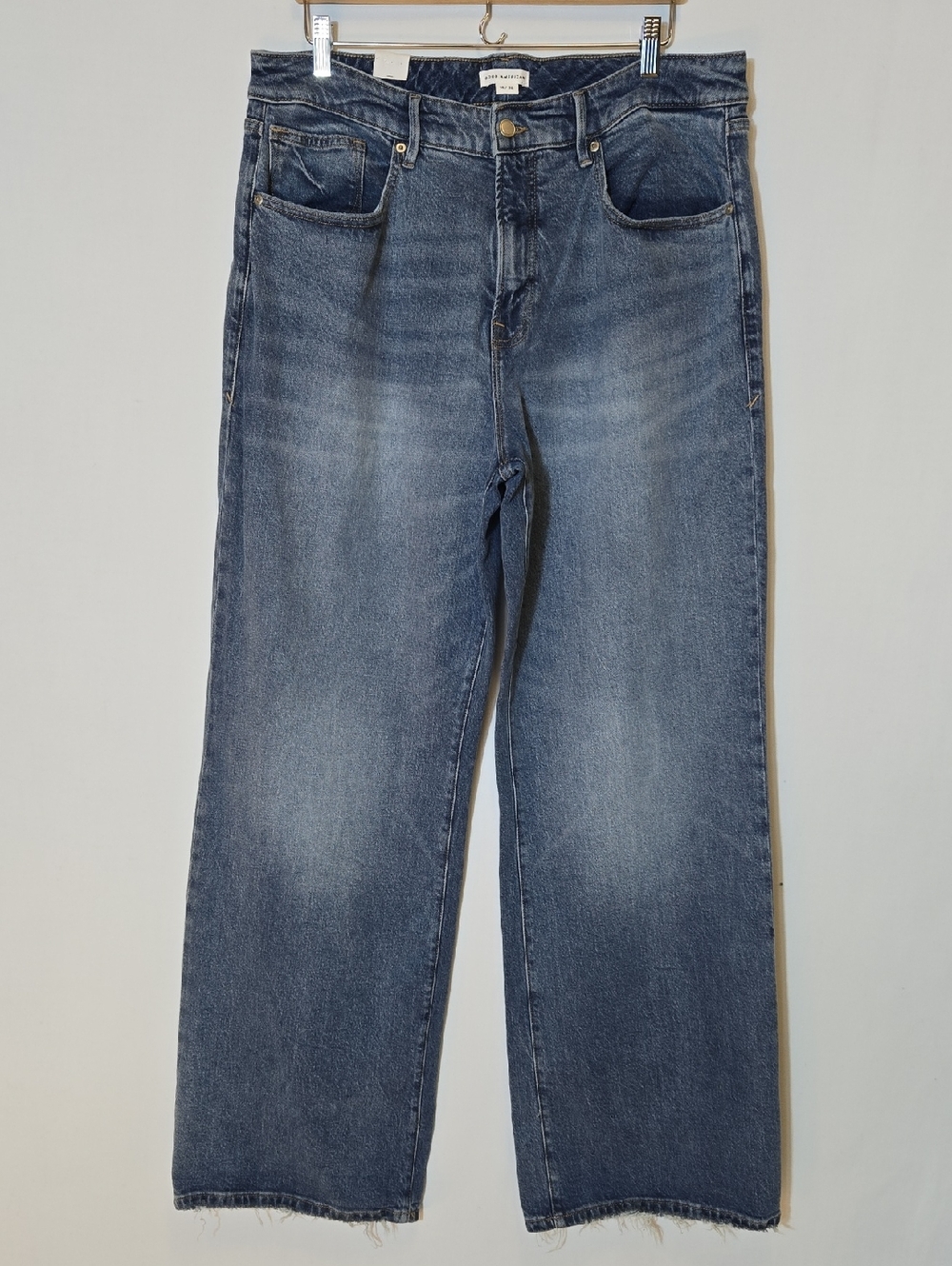 Good American Good Ease‎ Relaxed Wide Leg Jeans Size 14 / 32 Mid Rise 34" Inseam - Picture 3 of 13